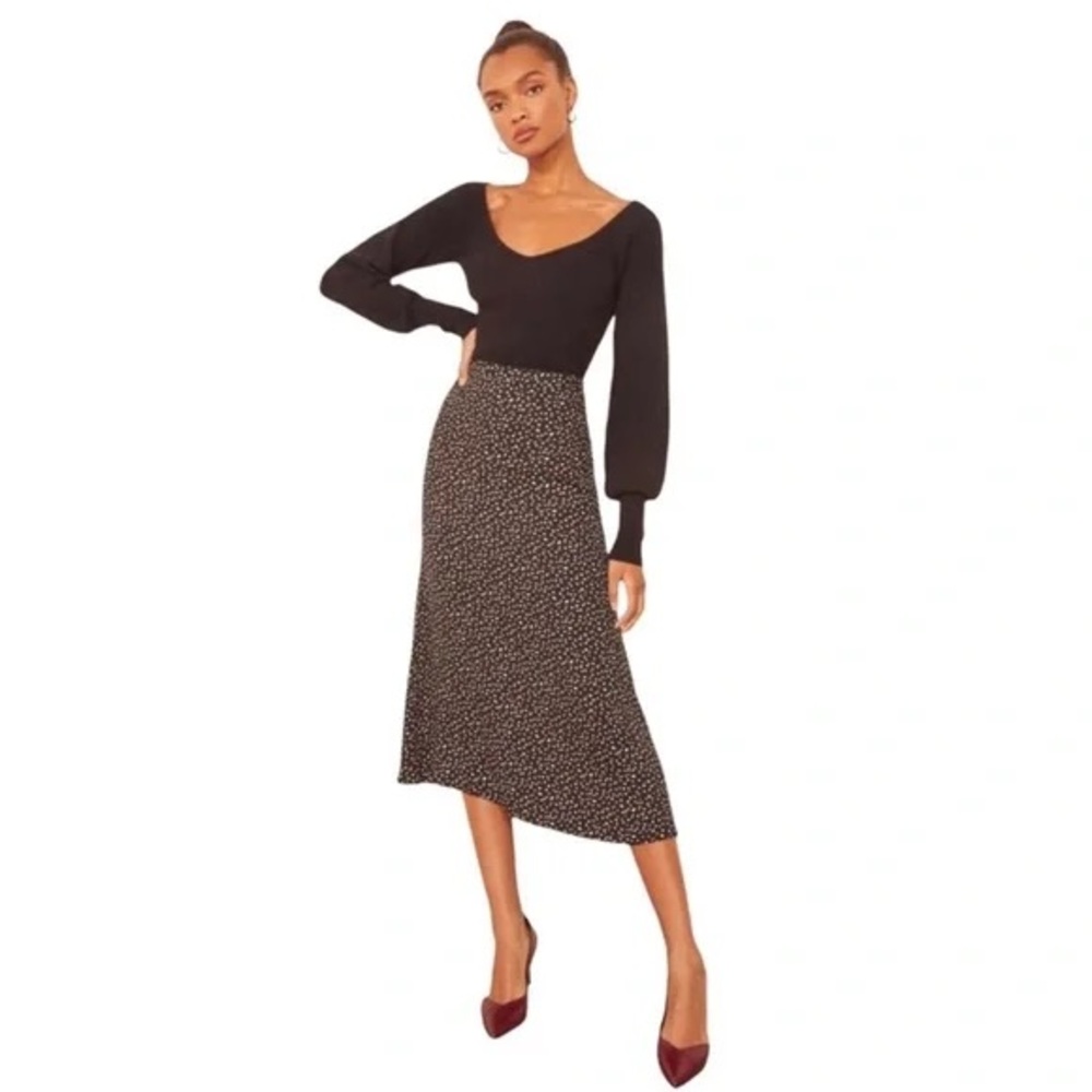 Reformation Bea Midi Skirt, Polka Dot
